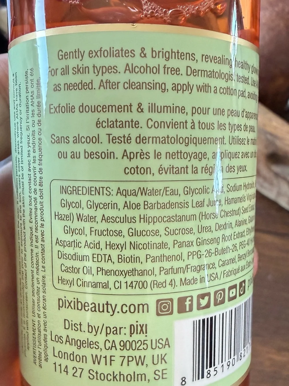 Pixi Beauty Hello Kitty Glow Tonic, 5% Glycolic Acid Exfoliating Toner 3.4 fl oz